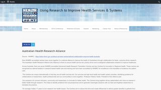 
                            3. Australian Health Research Alliance – HSRAANZ