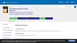 
                            12. Australian Journal of Earth Sciences - Taylor & Francis Online