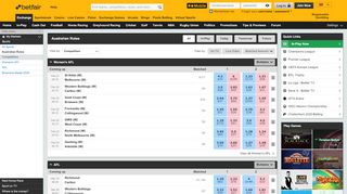 
                            3. Australian Rules Betting Exchange & Australian Rules Best ... - Betfair