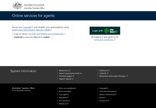 
                            1. Australian Taxation Office Tax Agent Portal - Welcome