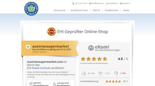 
                            7. austriansupermarket.com | Zertifikat - European Trustmark
