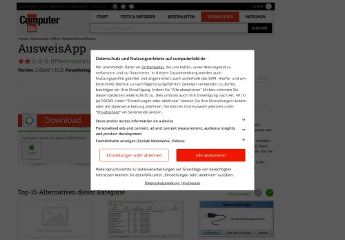 
                            13. AusweisApp 2 (Build 1.16.1) - Download - COMPUTER BILD