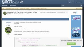 
                            10. Auswerten des EventLogs und Speichern in Datei - Windows Forum ...