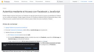 
                            8. Autentica mediante el acceso con Facebook en JavaScript | Firebase