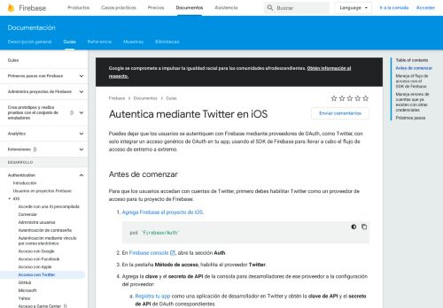 
                            8. Autentica mediante el Acceso con Twitter en iOS - Firebase - Google