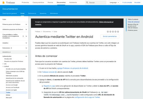 
                            7. Autentica mediante Twitter en Android - Firebase - Google