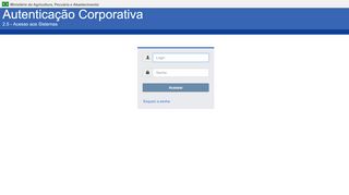
                            3. Autenticação Corporativa - MAPA - Ministério da Agricultura, Pecuária ...