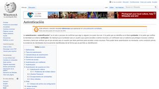 
                            10. Autenticación - Wikipedia, la enciclopedia libre