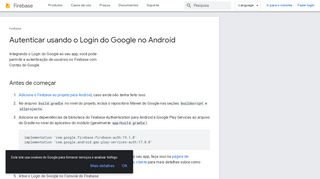 
                            3. Autenticar usando o Login do Google no Android | Firebase