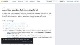 
                            8. Autenticar usando o Twitter no JavaScript | Firebase