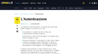 
                            3. Autenticazione | Guida PHP e MySql pratica | HTML.it