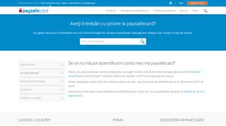 
                            5. Autentificarea nu funcţionează - paysafecard.com