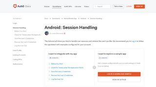 
                            9. Auth0 Android SDK Quickstarts: Session Handling