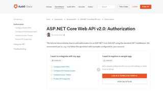 
                            10. Auth0 ASP.NET Core Web API v2.0 SDK Quickstarts: Authorization