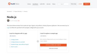 
                            9. Auth0 Node.js SDK Quickstarts: Login