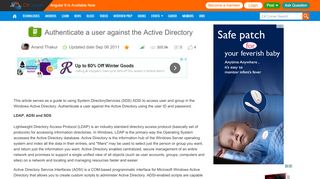 
                            12. Authenticate a user against the Active Directory - C# Corner