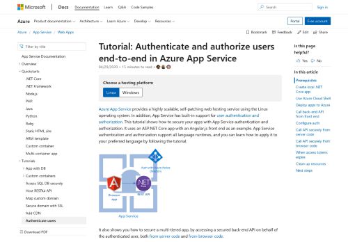 
                            4. Authenticate and authorize users end-to-end - Azure App Service ...