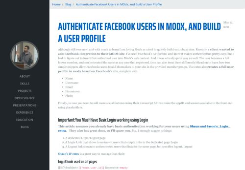 
                            13. Authenticate Facebook Users in MOdx, and Build a User Profile