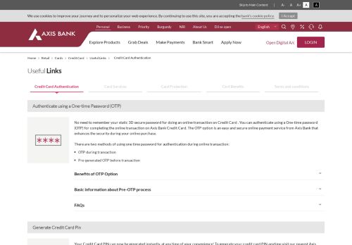 
                            9. Authenticate using a One-time Password - Axis Bank