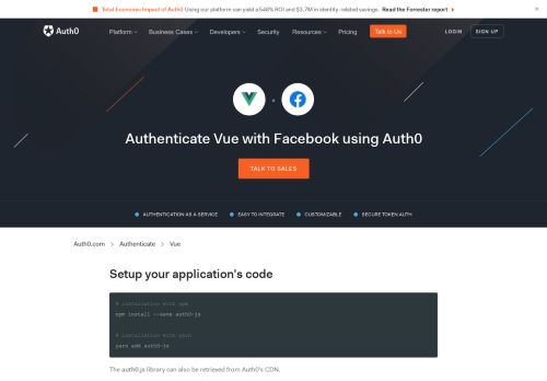 
                            6. Authenticate Vue with Facebook - Auth0