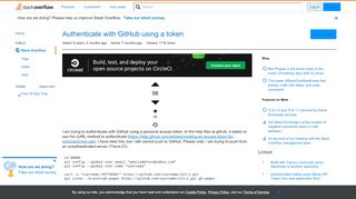 
                            2. Authenticate with GitHub using token - Stack Overflow