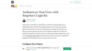 
                            8. Authenticate Your Users with Snapchat's Login Kit – Major League ...