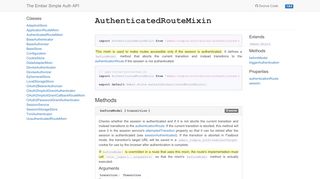 
                            3. AuthenticatedRouteMixin - The Ember Simple Auth API