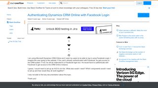 
                            13. Authenticating Dynamics CRM Online with Facebook Login - Stack ...