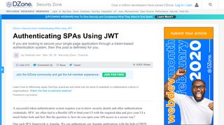
                            6. Authenticating SPAs Using JWT - DZone Security