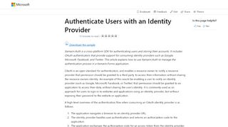 
                            4. Authenticating Users with an Identity Provider - Xamarin | Microsoft Docs