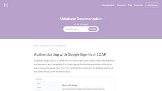 
                            8. Authenticating with Google Sign-In or LDAP - Metabase