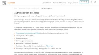 
                            11. Authentication & Access - Scopus | Support | Elsevier