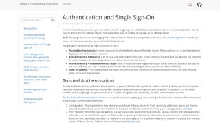
                            5. Authentication and Single Sign-On - Tableau Open Source