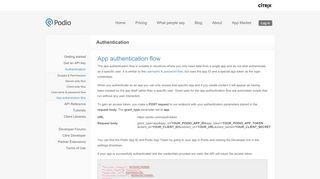 
                            2. Authentication: App authentication flow - Podio API Documentation