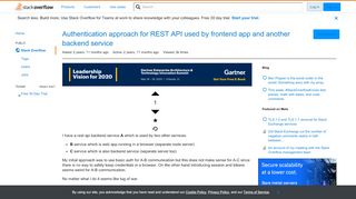 
                            1. Authentication approach for REST API used by frontend app and ...