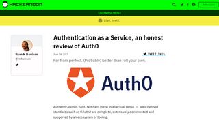 
                            12. Authentication as a Service, an honest review of Auth0 - Hacker Noon