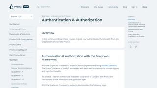 
                            2. Authentication & Authorization - Prisma Docs