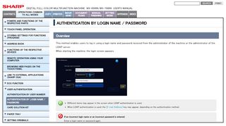 
                            12. AUTHENTICATION BY LOGIN NAME / PASSWORD - Sharp