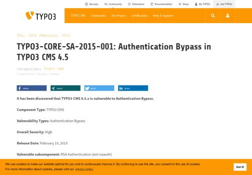 
                            2. Authentication Bypass in TYPO3 CMS 4.5 - typo3.org