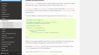 
                            11. Authentication — Channels 2.1.7 documentation - Django Channels