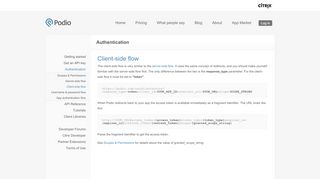 
                            6. Authentication: Client-side flow - Podio API Documentation