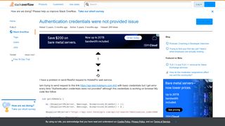 
                            10. Authentication credentials were not provided issue - Stack Overflow