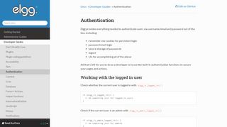 
                            2. Authentication — Elgg master documentation