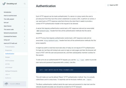 
                            2. Authentication · Everything curl