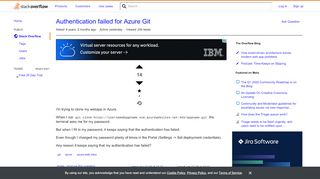 
                            8. Authentication failed for Azure Git - Stack Overflow