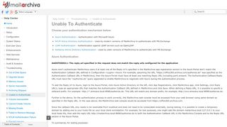 
                            7. Authentication Failed - MailArchiva Online Help