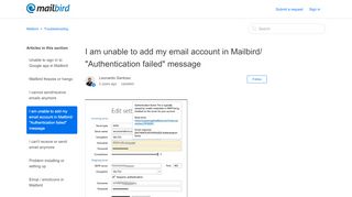 
                            13. Authentication failed - Mailbird