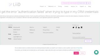 
                            9. Authentication Failed (Salesforce/Dynamics) | LiiD