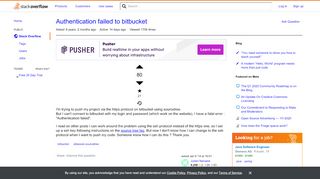 
                            5. Authentication failed to bitbucket - Stack Overflow