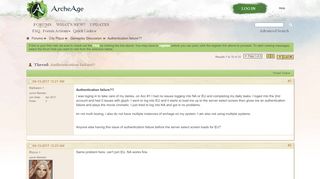 
                            12. Authentication failure?? - The Official ArcheAge Forums